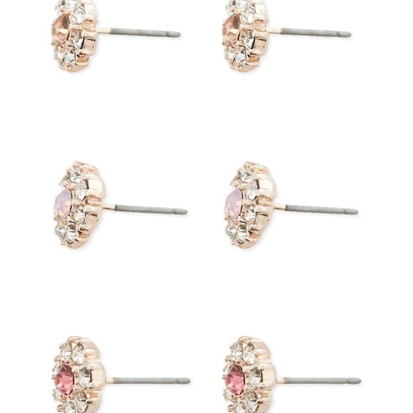 BRAND NEW Floral Rhinestone Stud Earring Set - Picture 2 of 2